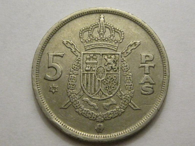 Испания 5 песет 1975  (1980) года 38452 - фото фото фото 0