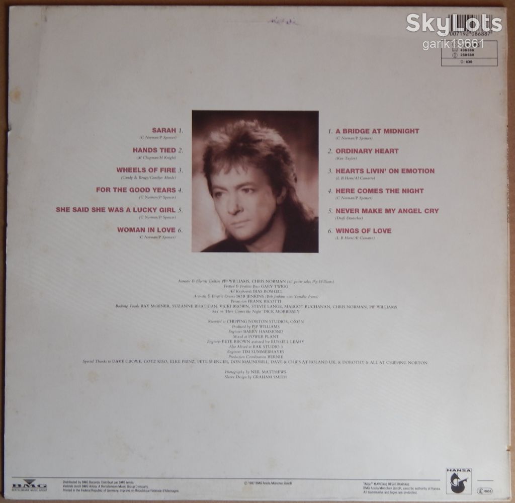 Chris Norman – Different Shades  (Hansa ‎– 208 688, Germany) EX+/NM - фото фото фото 1