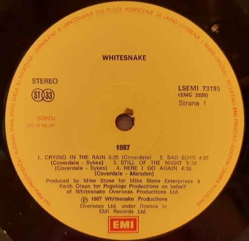 Whitesnake - 1987 - 1987.  (LP). 12. Vinyl. Пластинка. Yugoslavia. - фото фото фото 4