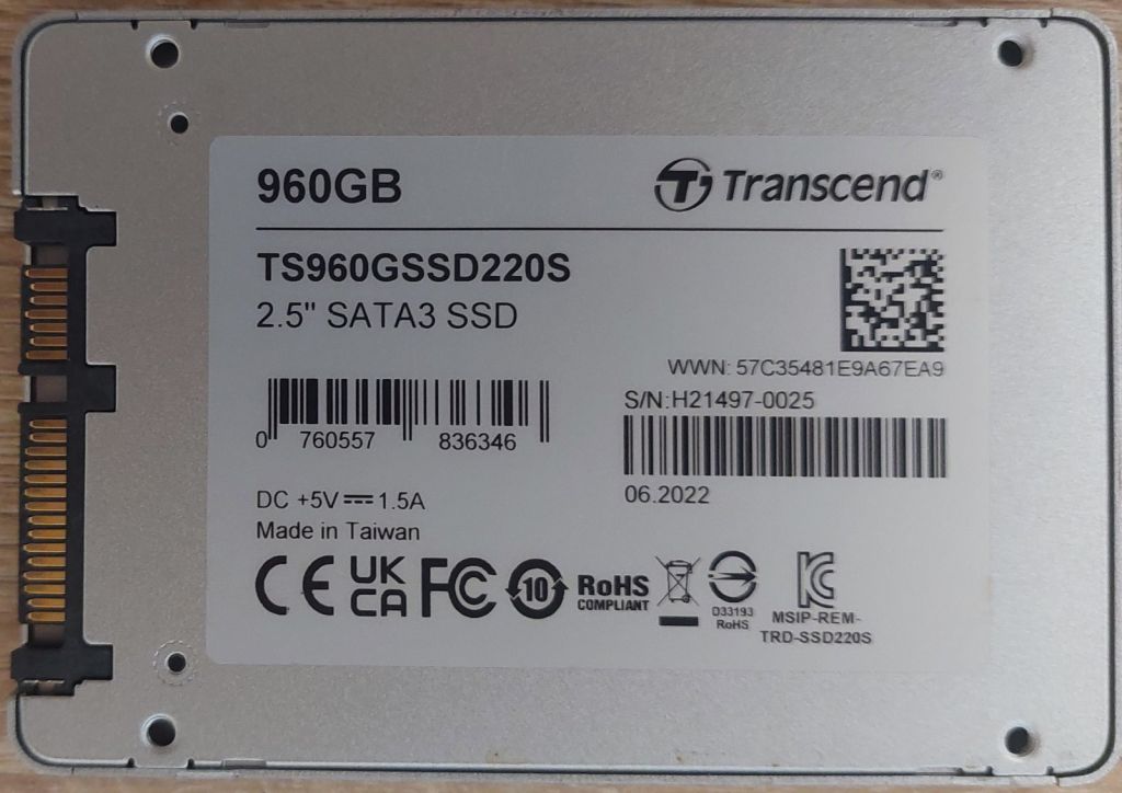 Швидкісний SSD-диск Transcend SSD220S 960GB  б/в код.6564 - фото фото фото 1