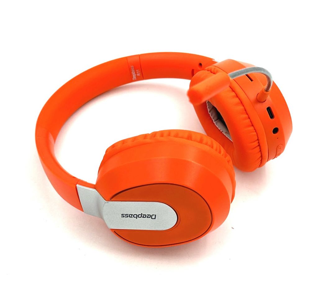 Наушники Bluetooth DEEPBASS R11 с RGB подсветкой Оранжевые - фото фото фото 1