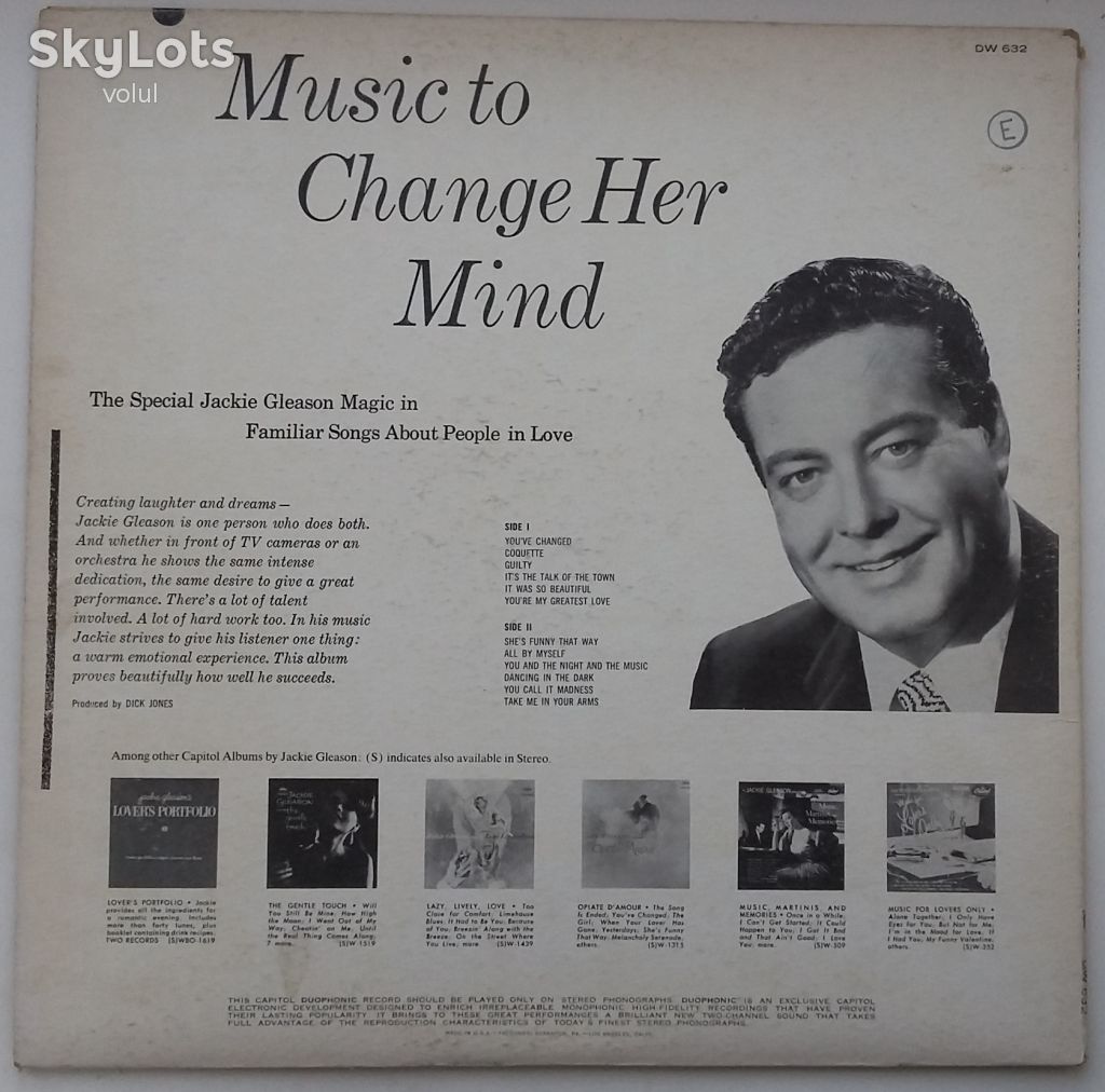 JACKIE GLEASON Music To Change Her Mind LP VG/EX - фото фото фото 1