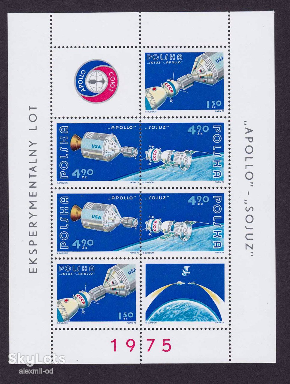 Космос  Польша 1975 г MNH - к/б - фото фото фото 0