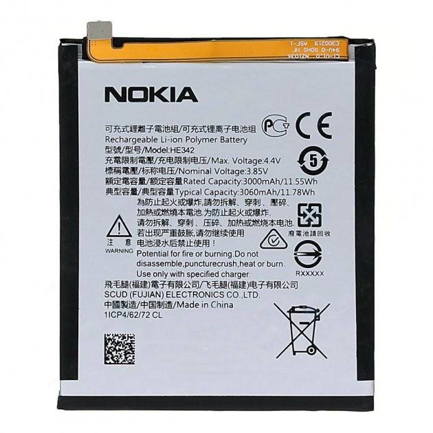 Аккумулятор оригинал Nokia 7.1/ 5.1 Plus/ 6.1 Plus/ X6 2018 HE342 - фото фото фото 1