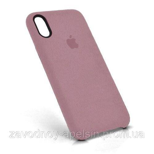 IPhone X XS 10 Кожаный чехол Alcantara (pink) - фото фото фото 0