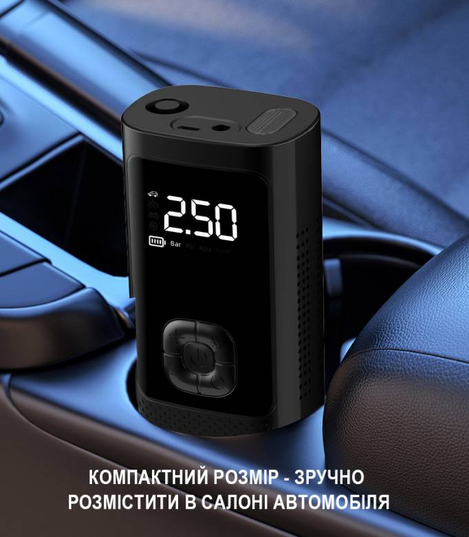 Портативный автокомпрессор аккумуляторный Royalstar RSD-CZX11D, черный - фото фото фото 4