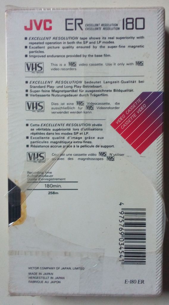 Видеокассета JVC E 180 ER - фото фото фото 1