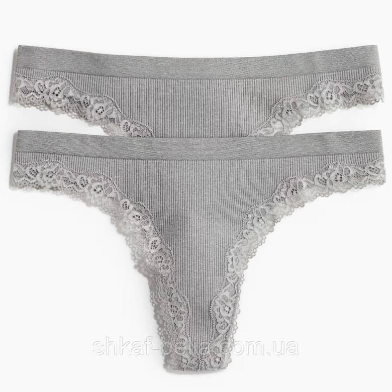 2 шт Трусики стринги 42 XS р H&amp;amp;M Бесшовные - фото фото фото 0
