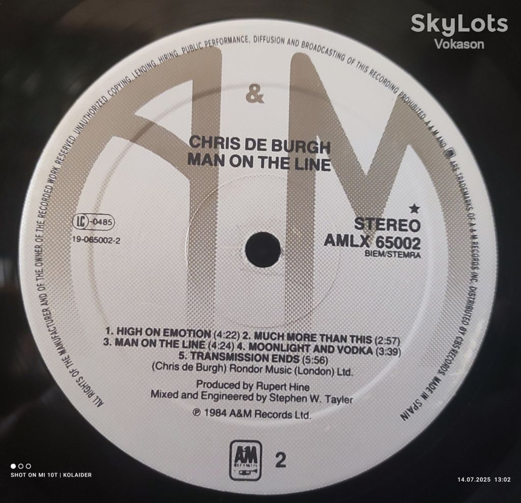 Chris de Burgh – Man On The Line  NM/EX- - фото фото фото 4