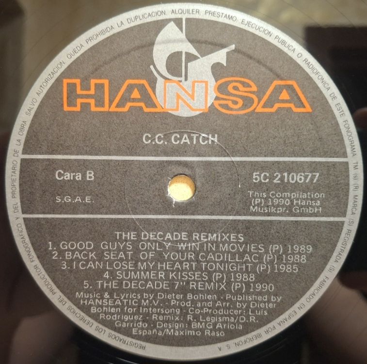C.C. Catch - The Decade Remixes - 1986-90.  (LP). 12. Vinyl. Пластинка. Spain. - фото фото фото 2