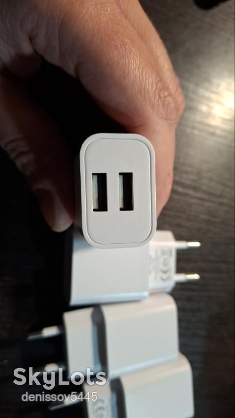 четыре белых сетевых USB-адаптера питания с евровилкой - фото фото фото 1