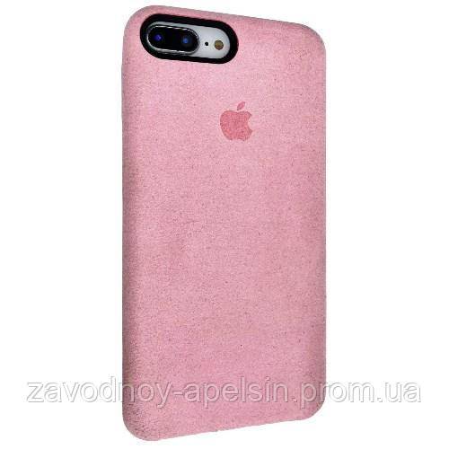 IPhone 7 8 Plus Кожанный чехол Alcantara (pink) - фото фото фото 0