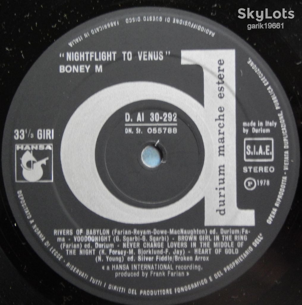 Boney M. – Nightflight To Venus  (Durium – DAI 30292, Italy) EX/EX+ - фото фото фото 4