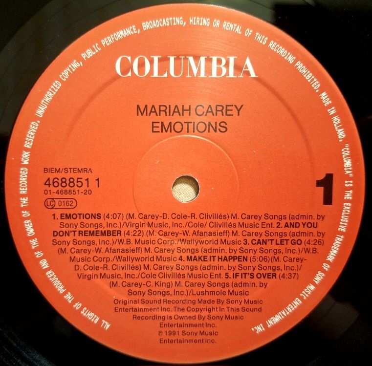 Mariah Carey - Emotions - 1991.  (LP). 12. Vinyl. Пластинка. Holland. - фото фото фото 4