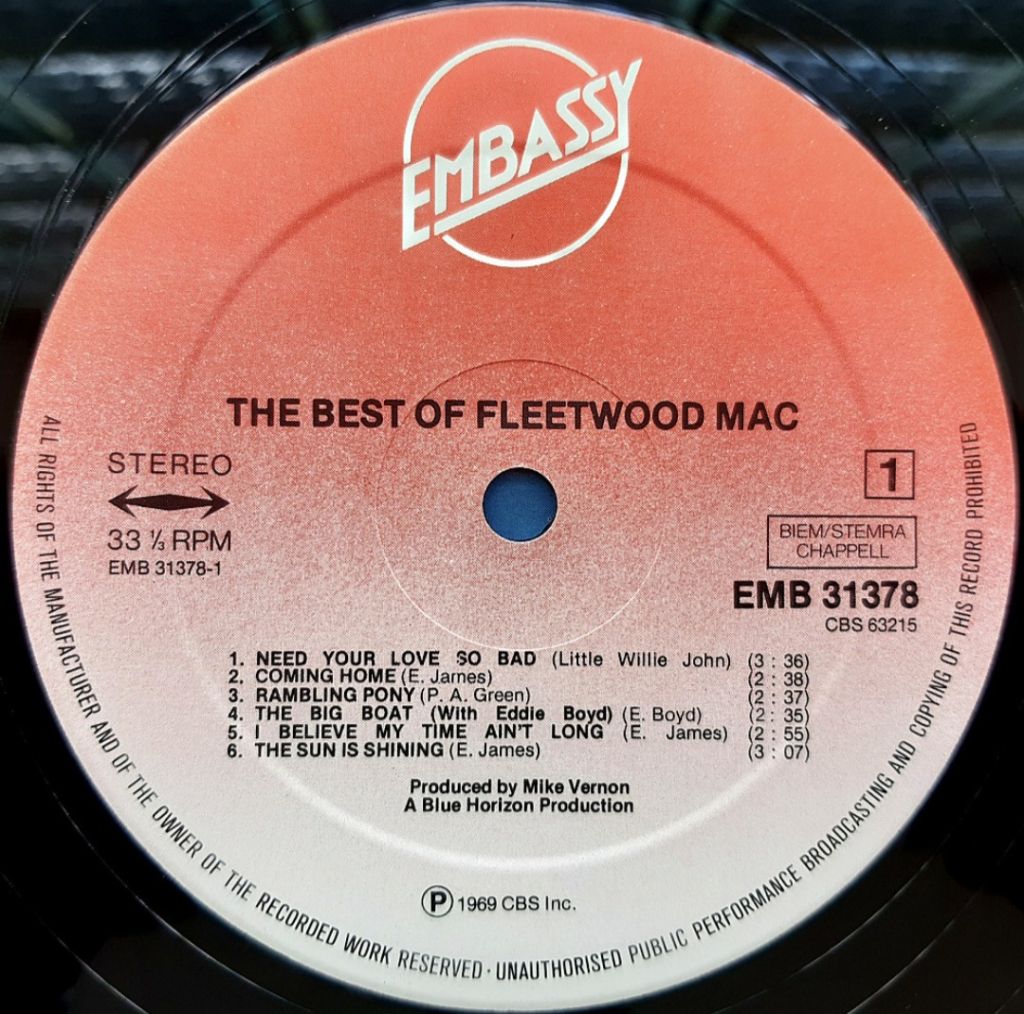 Fleetwood Mac - The Best Of - 1968-69.  (LP). 12. Vinyl. Пластинка. Netherlands. - фото фото фото 2