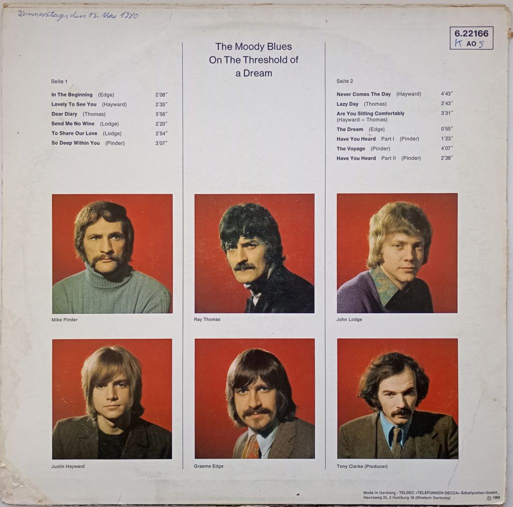 THE MOODY BLUES On The Threshold Of A Dream LP VG+/VG- - фото фото фото 1