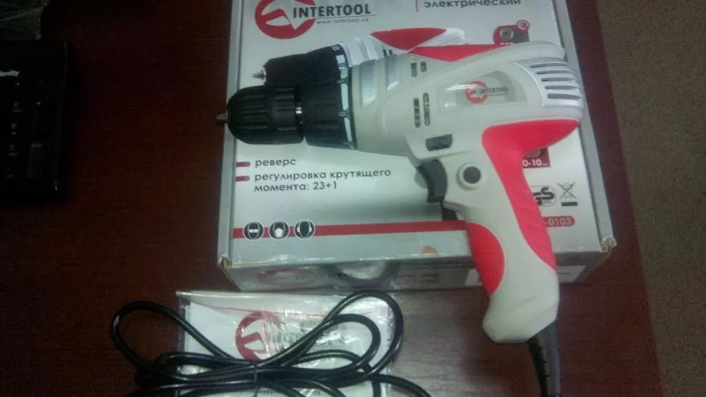 Дрель-шуруповерт INTERTOOL DT-0103 320 Вт 0-750 об/мин, 0.8-10 мм - фото фото фото 0