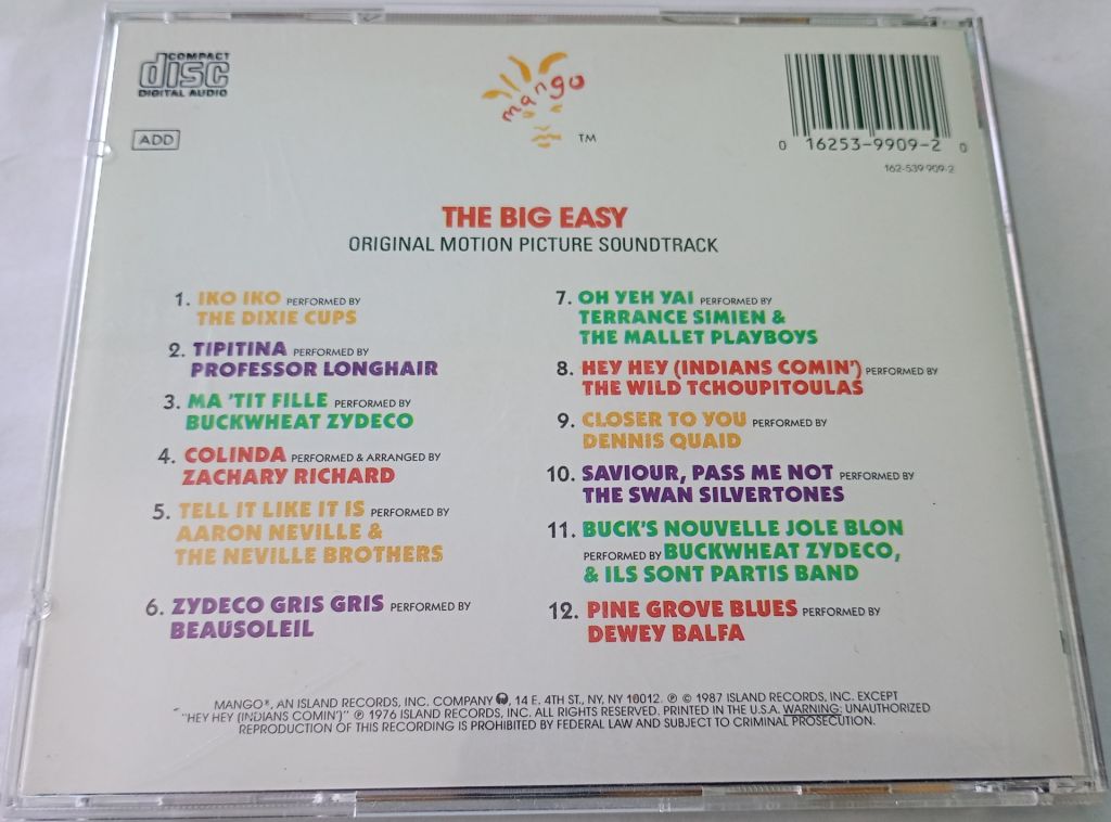 VARIOUS The Big Easy  (Original Motion Picture Soundtrack) CD US - фото фото фото 2