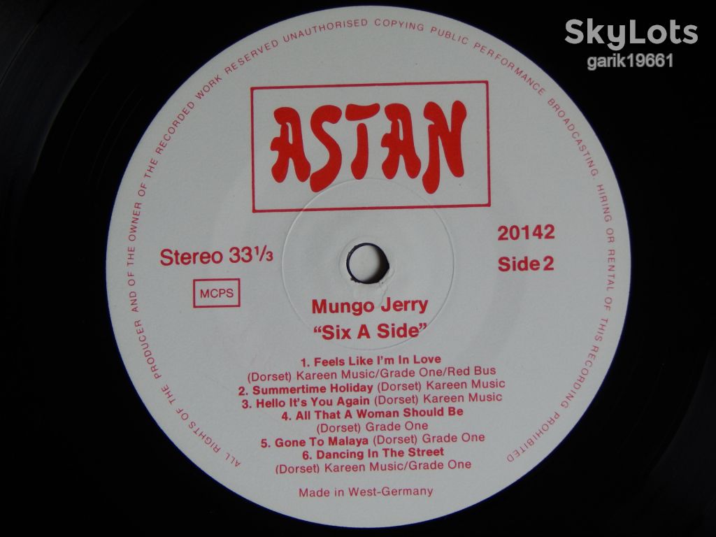 Mungo Jerry – Six A Side  (Astan – 20142, UK) EX+/NM- - фото фото фото 3