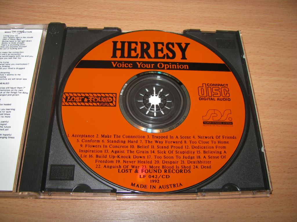 HERESY - Voice Your Opinion   (1992 Lost &amp; Found 1st press) - фото фото фото 2