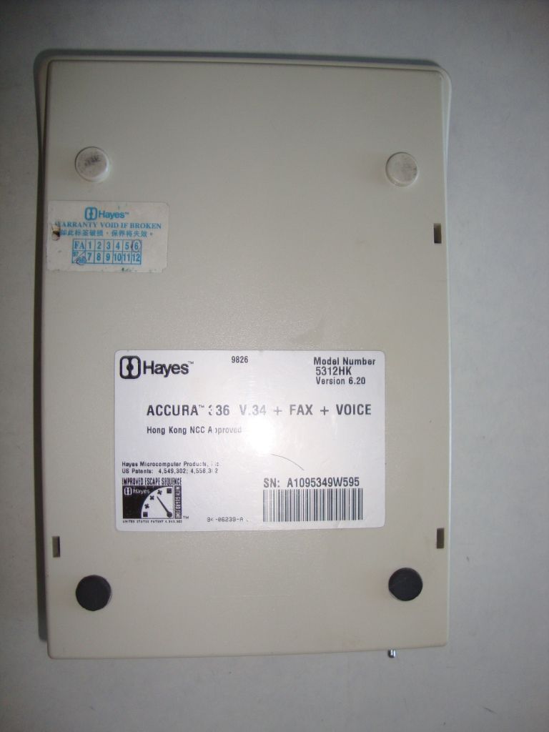 Hayes 5312HK External Accura 336/56K Fax Modem w/ Adapter - фото фото фото 8