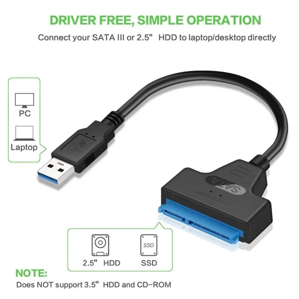 Переходник,Кабель-адаптер USB 3.0 для SSD и жесткого диска. - фото фото фото 3