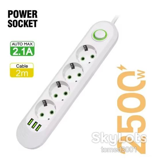 переноска мережевий фільтр usb зарядне 2м нова білого кольору - фото фото фото 3