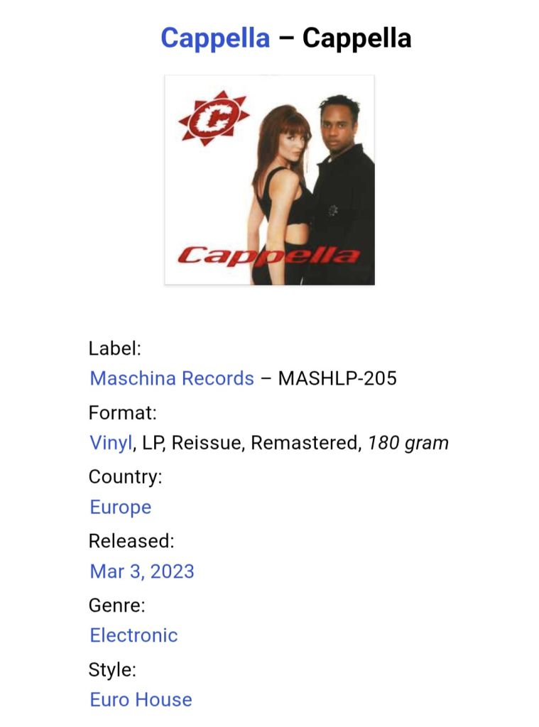 Cappella - Cappella - 1998.  (LP). 12. Vinyl. Пластинка. Europe. S/S. - фото фото фото 2