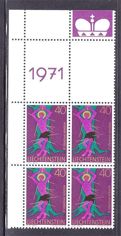 Лихтенштейн 1971 г  MNH - искусство - квартблок - фото фото фото 0