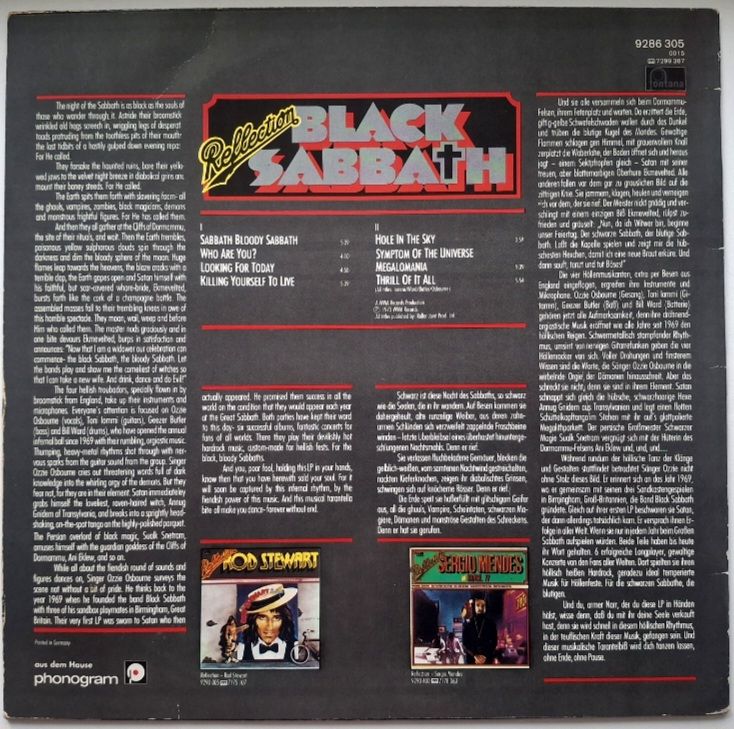 Black Sabbath, Ozzy Osbourne - Reflection - 1973,75.  (LP). 12. Vinyl. Пластинка. Germany. - фото фото фото 1