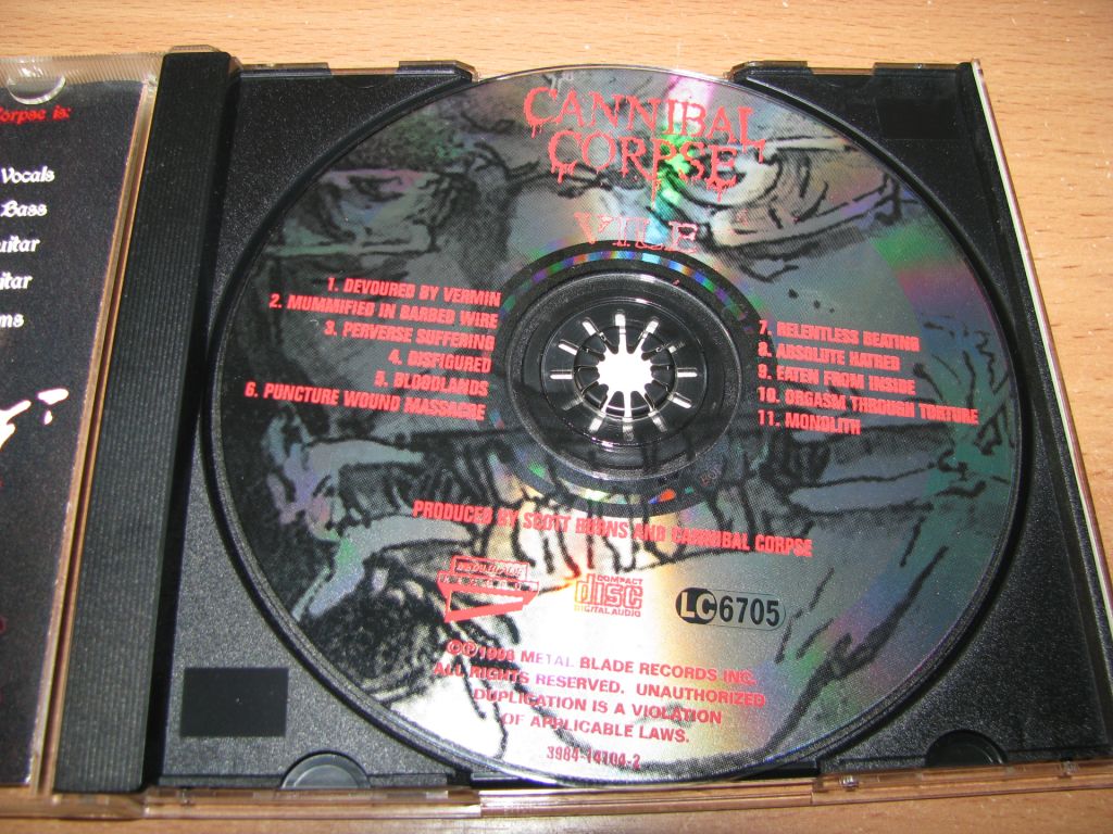 CANNIBAL CORPSE - Vile  (1996 Metal Blade 1st press) - фото фото фото 2