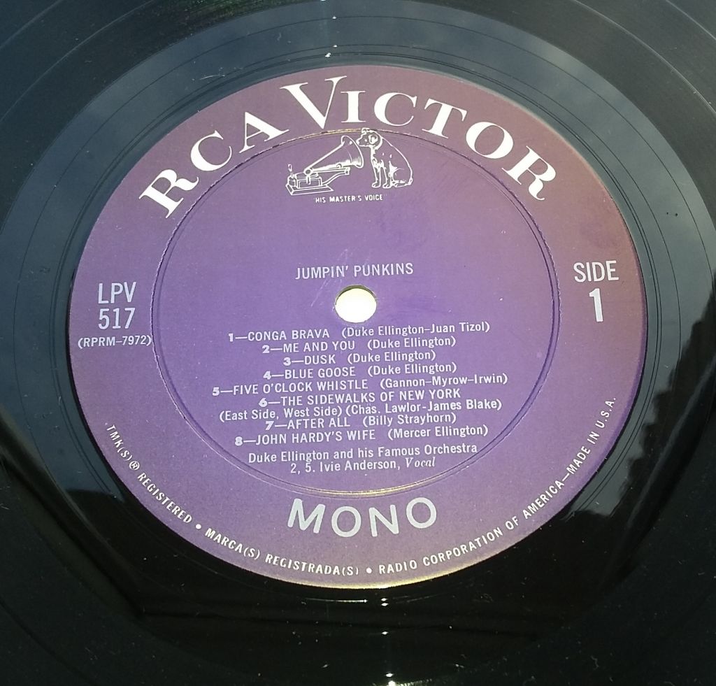 DUKE ELLINGTON Jumpin' Punkins LP, Mono VG+/VG- - фото фото фото 2