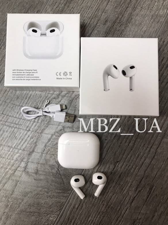 Наушники AirPods 3 Bluetooth, Белые для iPhone и Android - фото фото фото 3
