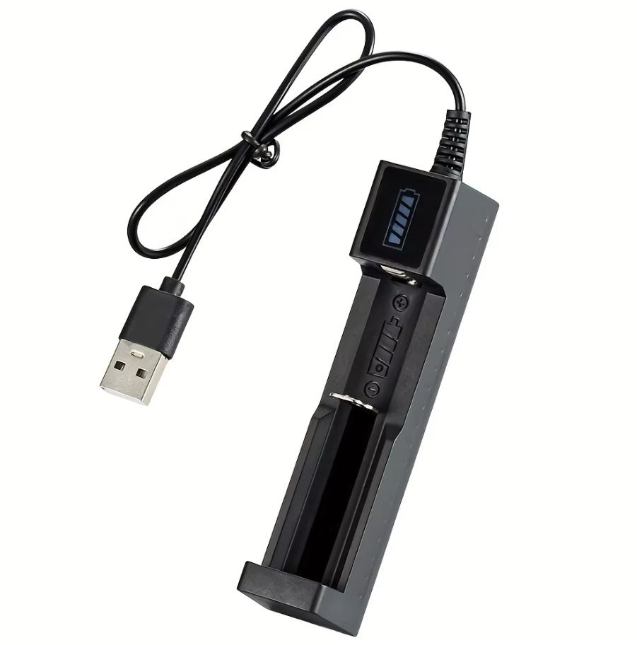 Зарядное устройство для аккумуляторов 18650 1 слот USB. - фото фото фото 1
