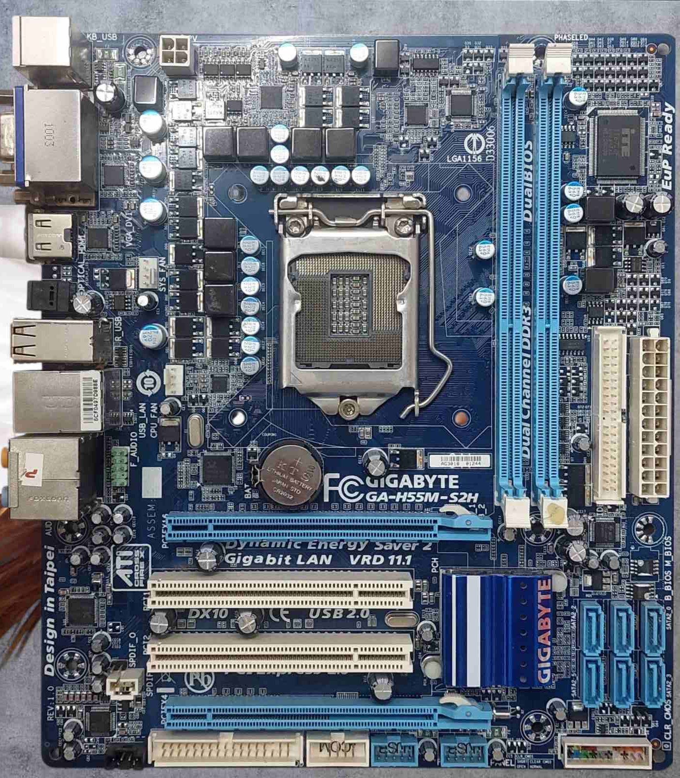 Материнська плата Gigabyte GA-H55M-S2H  /Socket 1156/MicroATX/2 x DDR3/ б/в - фото фото фото 1