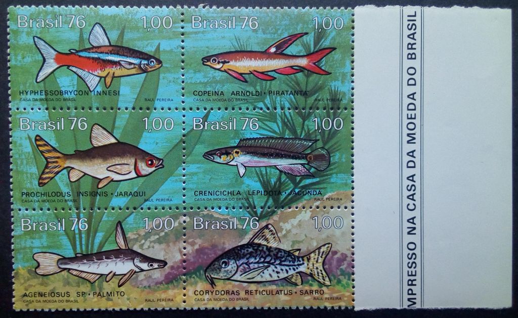Бразилия 1976 Рыбы, фауна, MNH - фото фото фото 0