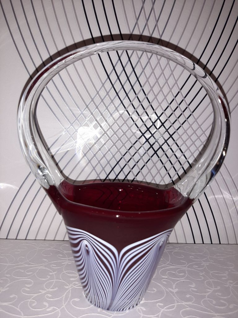 Конфетница-корзинка. Чехословакия 25 см - фото фото фото 0