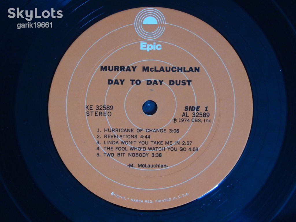 Murray McLauchlan ‎– Day To Day Dust  (Epic ‎– KE 32589, US) insert EX/EX - фото фото фото 3