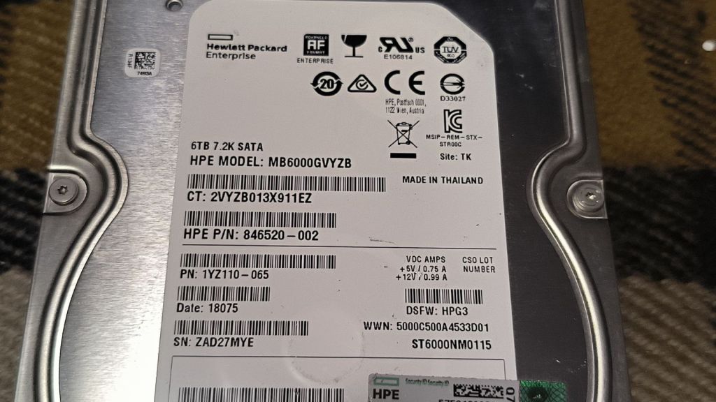 Жорсткий диск HDD Hewlett Packard Enterprise MB6000GVYZB 6TB №11 - фото фото фото 3