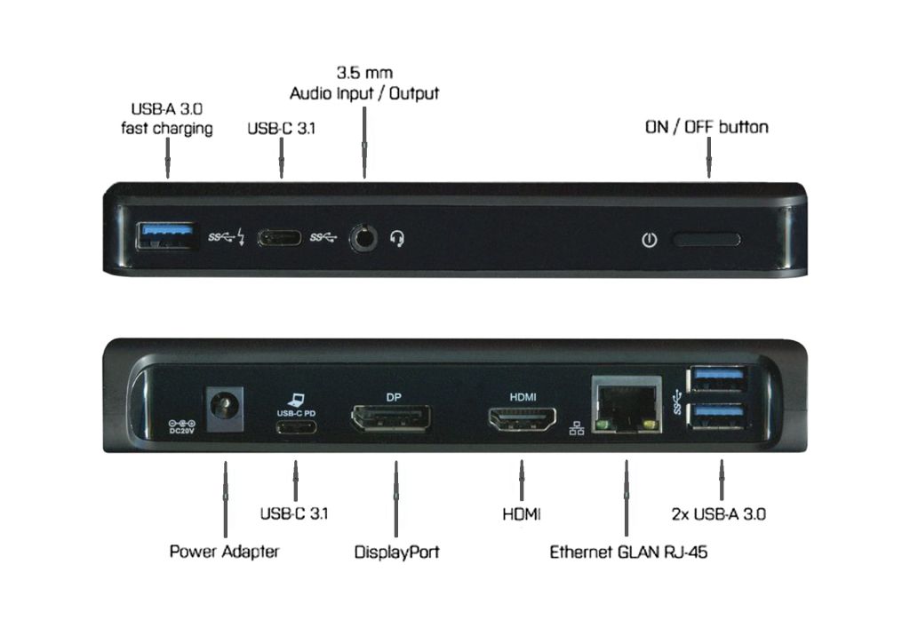 Док-станция i-Tec до UHD 4K 3840x2160 для любого ноутбука /ПК с USB-C - фото фото фото 1