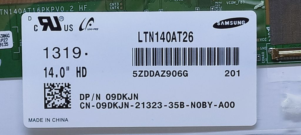 Б/У LED Матриця 14.0" матова LTN140AT26 SAMSUNG     (1366x768 40pin) код 500 - фото фото фото 2