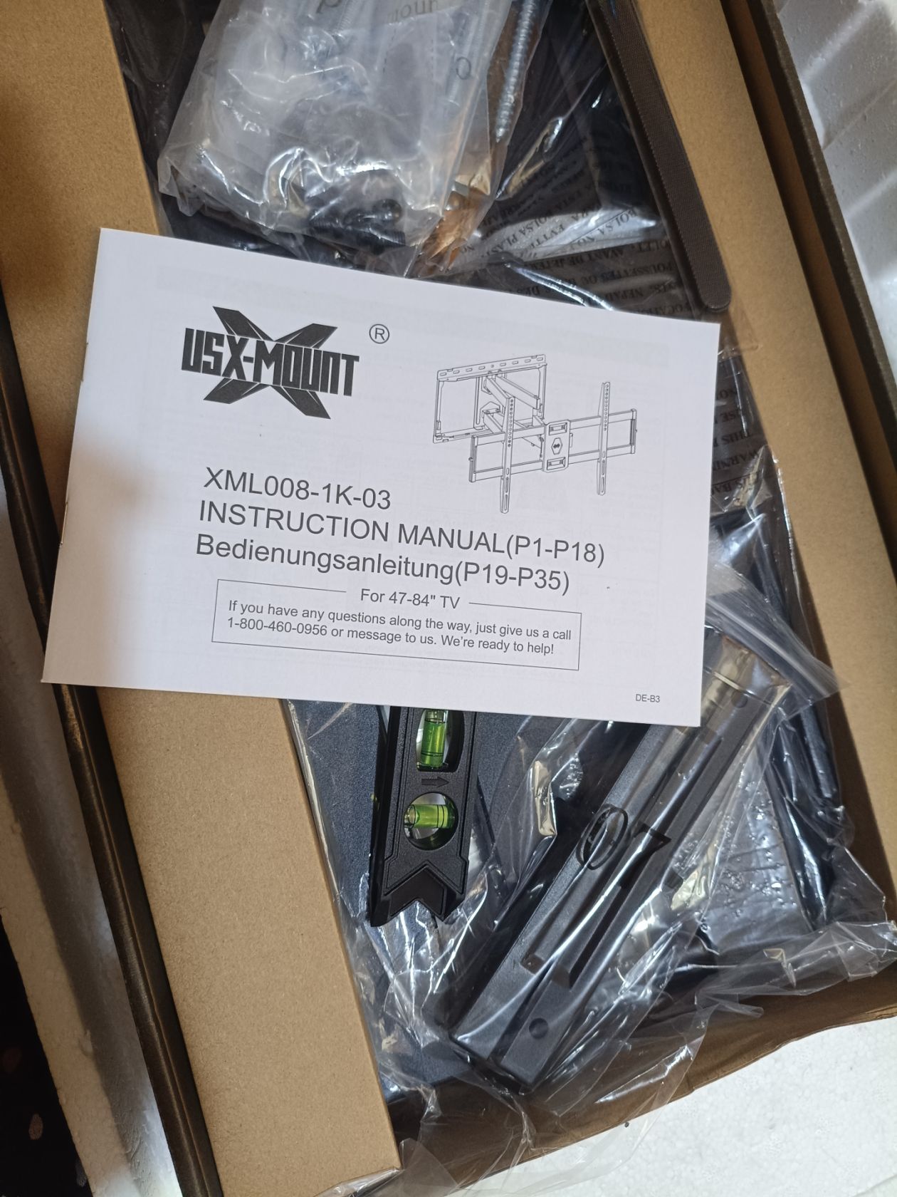 Поворонто-похилий кронштейн для телевізора USX-MOUNT XML008-1K-03      (47–84")  ​ - фото фото фото 2