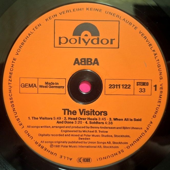 ABBA - The Visitors - 1981.  (LP). 12. Vinyl. Пластинка. Germany. - фото фото фото 4