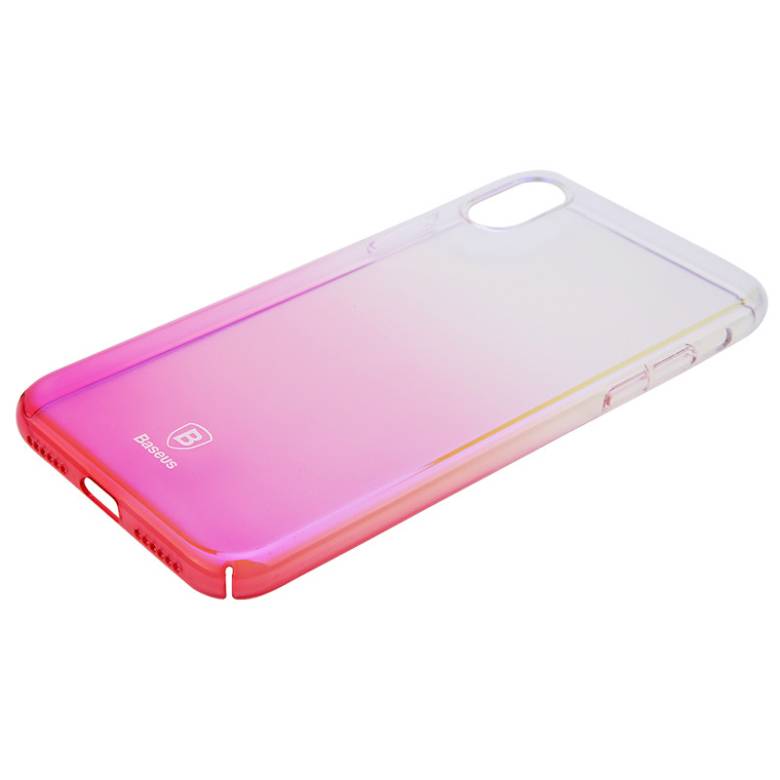 Чехол Baseus для iPhone X/Xs Glaze pink (WIAPIPHX-GC04) - фото фото фото 3