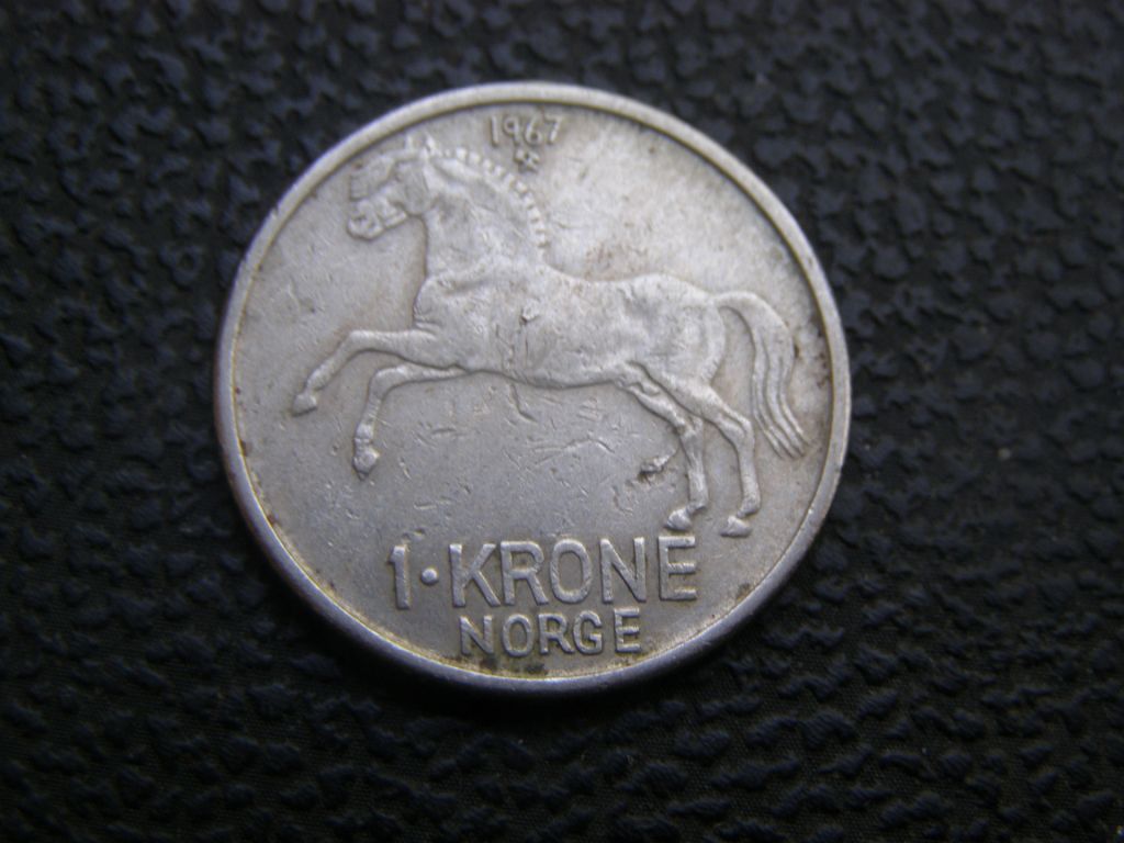 1 крона  Норвегия 1967 г - фото фото фото 0