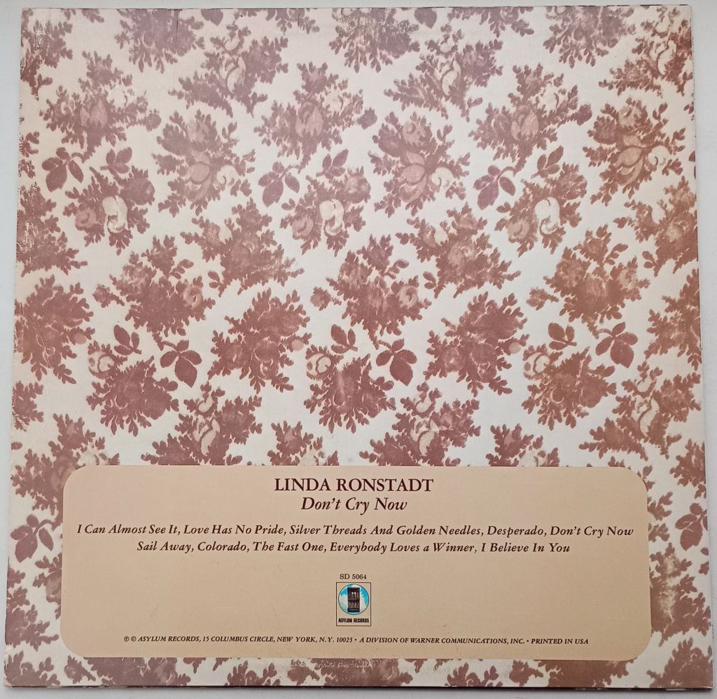 LINDA RONSTADT Don't Cry Now LP VG++/EX - фото фото фото 1