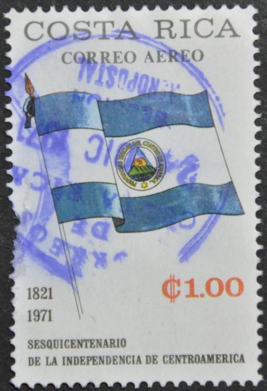 Коста-Рика 150-летие Независимости Флаг Геральдика  1971 - фото фото фото 0