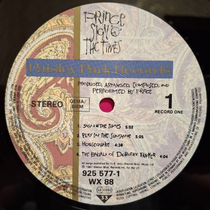 Prince - Sign "O" The Times - 1987.  (2LP). 12. Vinyl. Пластинки. Germany. - фото фото фото 6