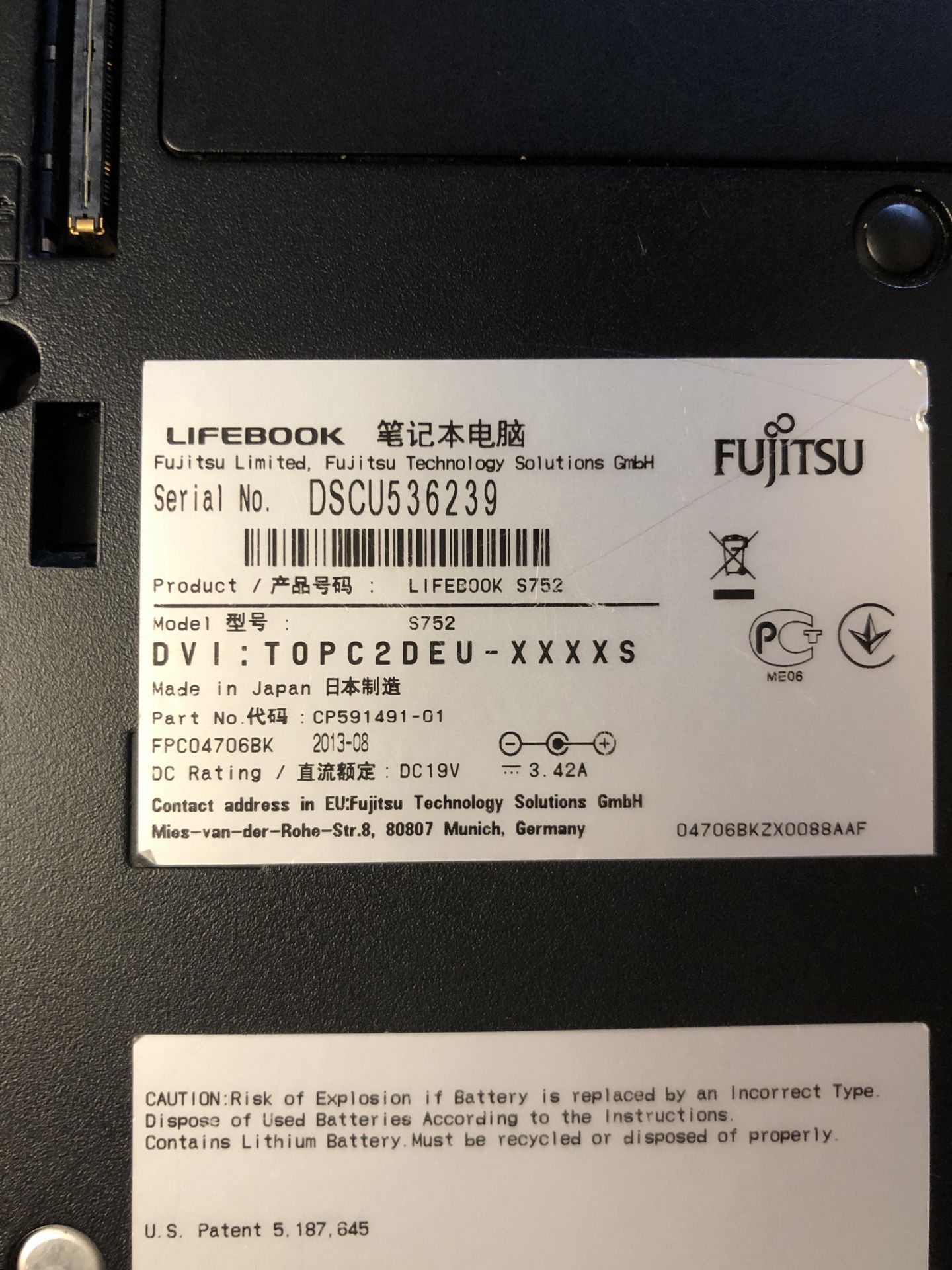 ноутбук Fujitsu S752  вмикається через раз на частини - фото фото фото 4