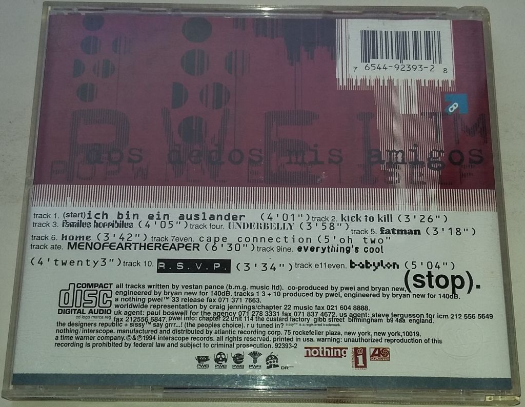POP WILL EAT ITSELF  Dos Dedos Mis Amigos   CD  US - фото фото фото 2